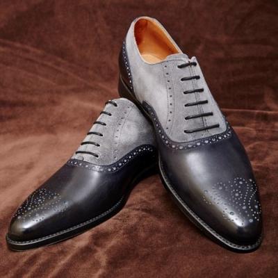 Men Gray Genuine Leather Boots