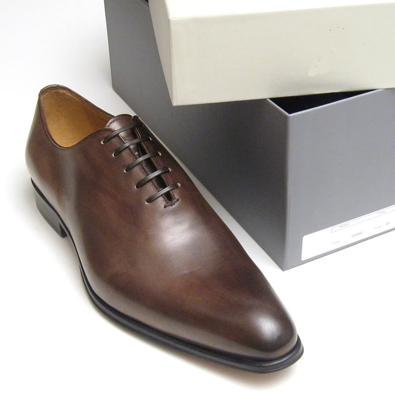 Handmade Men Brown Color Derby Shoes 