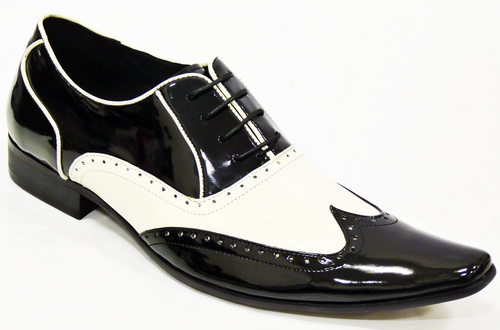 black and white brogue shoes