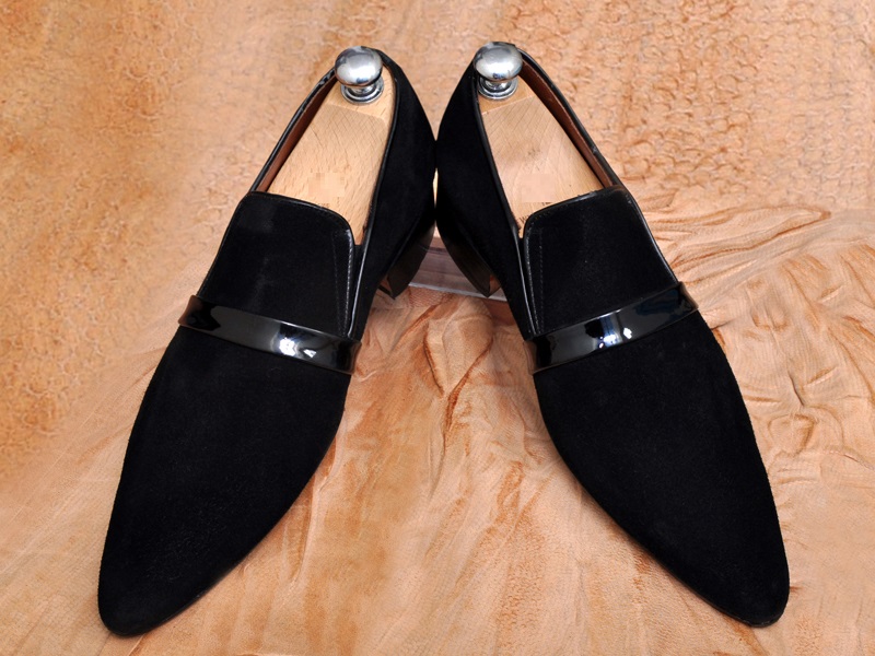 mens black pointed shoes