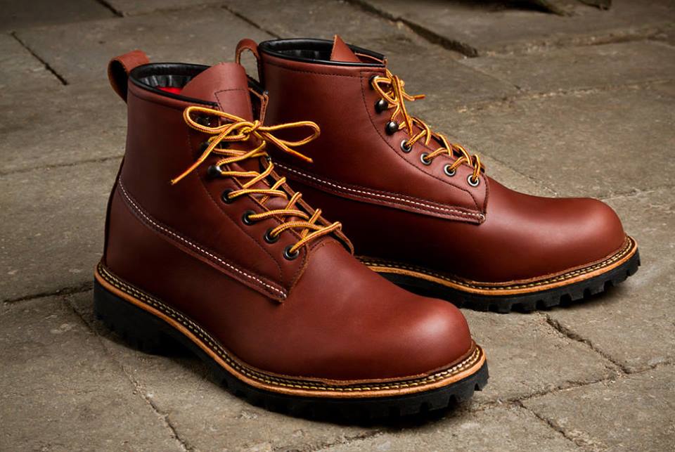 red leather boots men