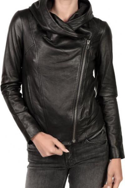 hooded biker jacket womens