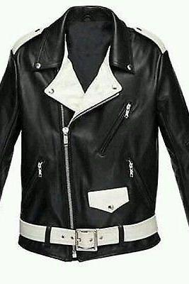 Men Classic Quilted Quilted Fashion Leather Biker Jacket Made With Real