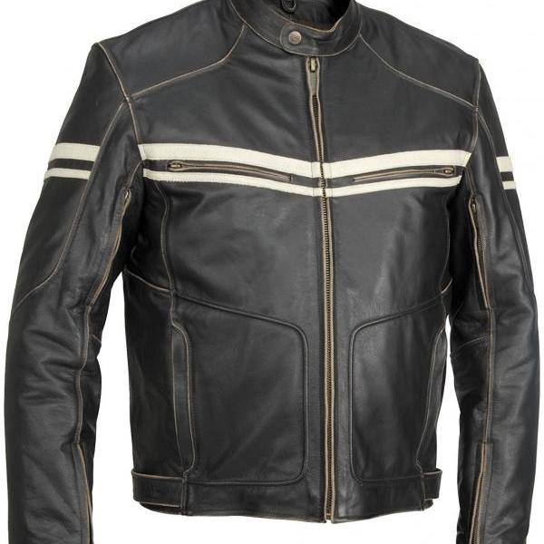 Mens Motorcycle Distressed Hooligan Leather Jacket Bikers Casual Fashion Vintage